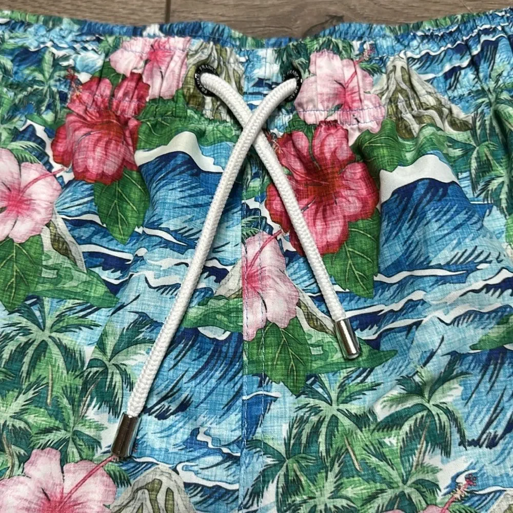 Franks 6” Volcano Oahu Floral Print Lined Swim Shorts Size‎ XL